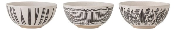 Bloomingville Eliana bowl Ø11.5 cm 3 pieces Black