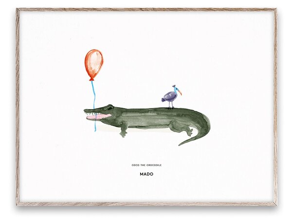 Paper Collective Coco the Crocodile poster 30x40 cm