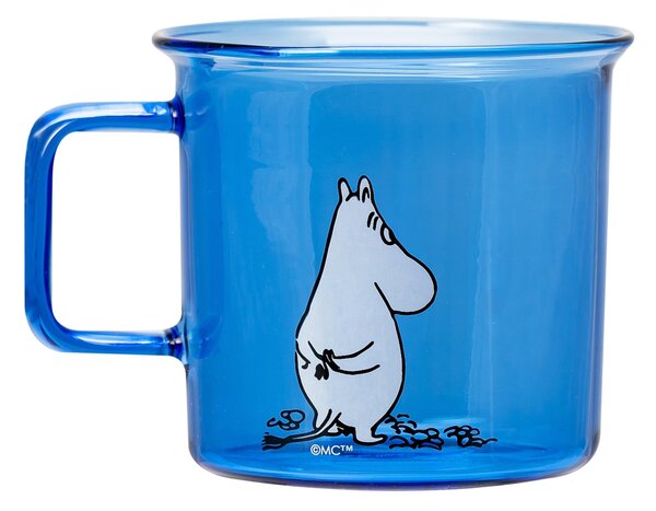 Muurla Moomin glass mug 35 cl Blue