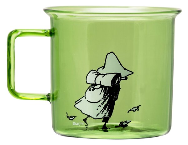 Muurla Snufkin glass mug 35 cl Green