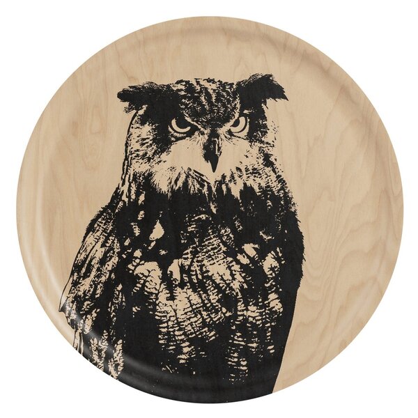 Muurla Nordic The Eagle Owl bricka Ø35 cm Nature-black