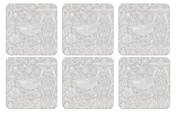 Pimpernel Strawberry Thief coaster 6-pack Grey