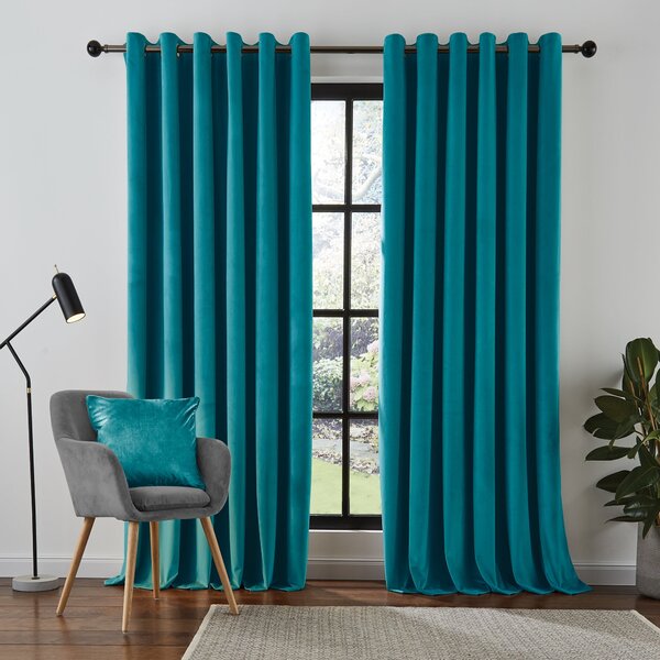 Recycled Velour Eyelet Curtains