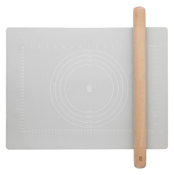 RIG-TIG BAKE-IT rolling pin and baking sheet Light grey