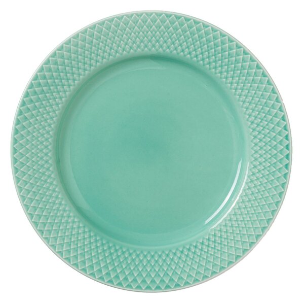 Lyngby Porcelæn Rhombe plate Ø21 cm Aqua