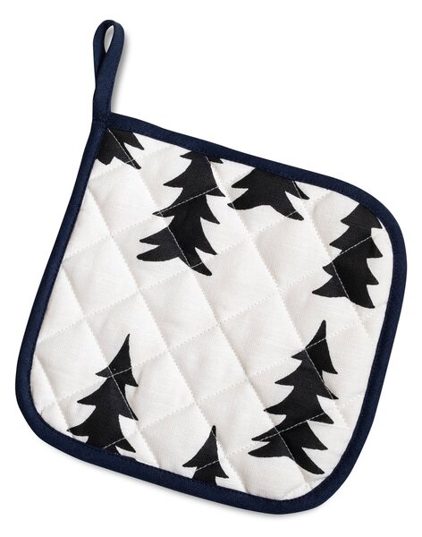 Fine Little Day Gran quilted oven mitt 21x21 cm White-black