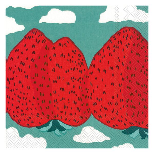 Marimekko Mansikkavuoret napkin 33x33 cm 20-pack Red