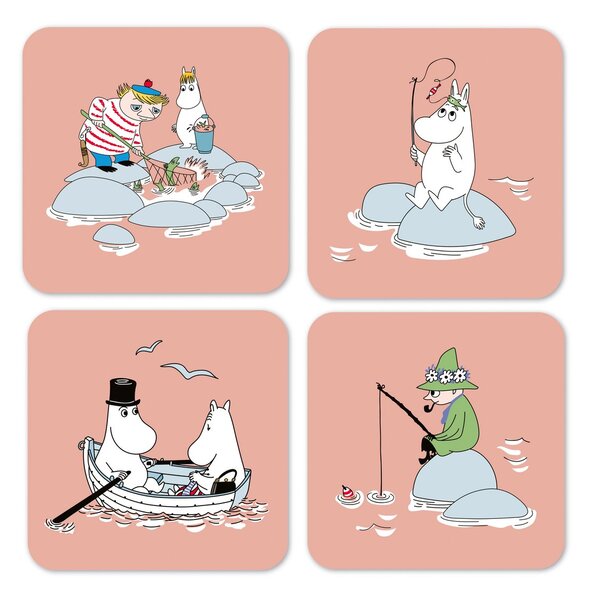 Opto Design Fiske Moomin summer 2022 coaster 4-pack Pink