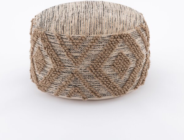 Aztec Jute Bobble Pouffe Natural