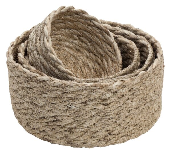 Dixie Elin jute basket mini twist 4-pack Natural-grey