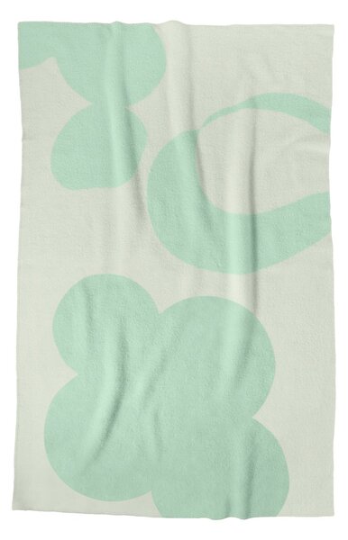 Layered Anemone wool throw 130x200 cm Green