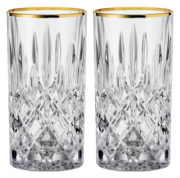 Nachtmann Noblesse Gold long drinking glass 37.5 cl 2-pack Clear