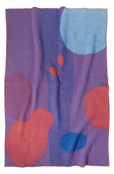 Layered Secret garden wool throw 130x200 cm Purple