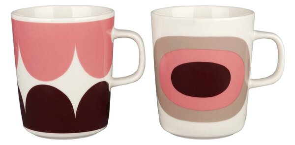 Marimekko Härkä & Melooni mug 25 cl 2 pack White-dark wine-powder-clay