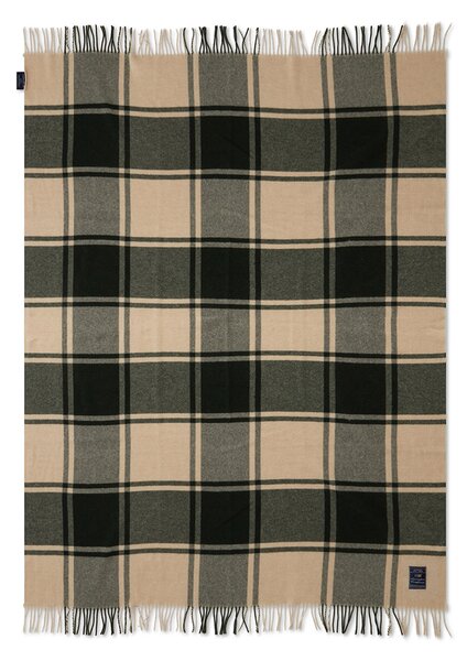 Lexington Checked Recycled wool blanket 130x170 cm Green-beige