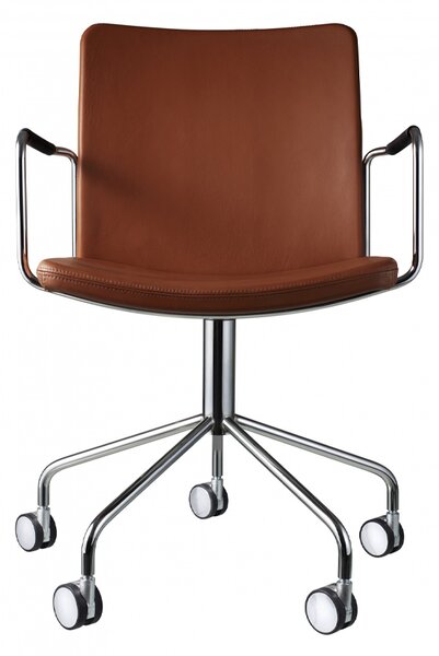 Swedese Stella office chair Elmosoft 33004 brown-chrome