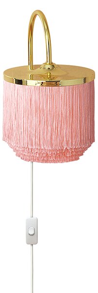 Warm Nordic Fringe wall lamp Pale pink, brass plated steel