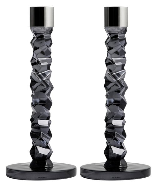 Orrefors Carat candle sticks 2-pack antracite 24.2 cm