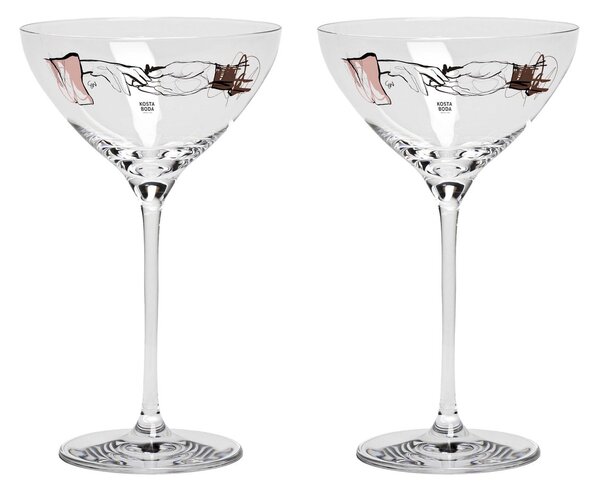 Kosta Boda You and me together champagne coupe 32 cl 2-pack Clear / Multi