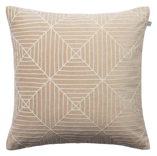 Chhatwal & Jonsson Embroidered Kulgam cushion cover 50x50 cm Tan-off white