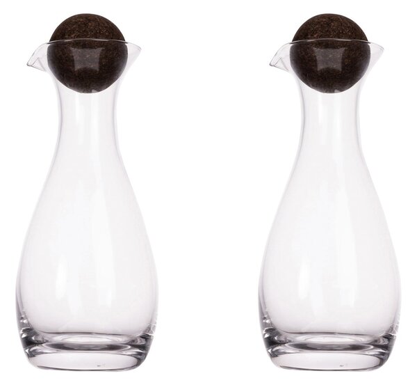 Sagaform Nature oil/vineger bottle with cork stopper 2-pack 35cl Clear-dark brown