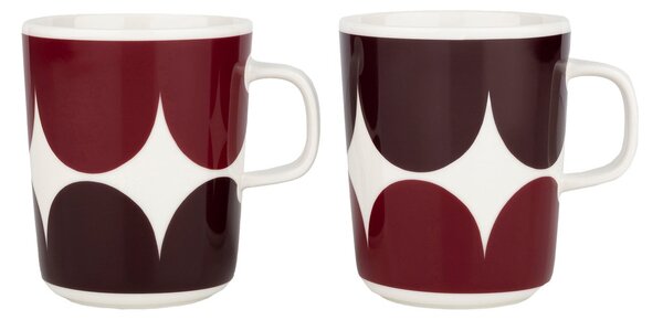 Marimekko Härkä mug 25 cl 2-pack white-dark wine-dark red