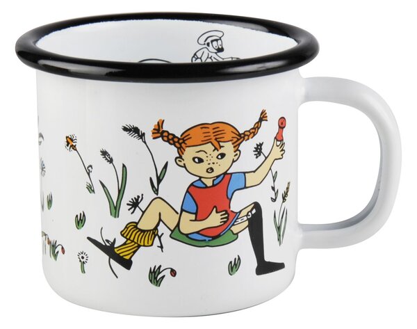 Muurla Pippi and Mr Nilsson enamel mug 1.5 dl White