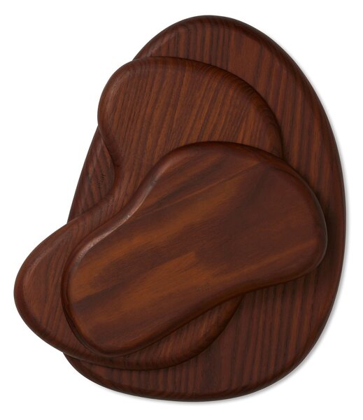 Ferm LIVING Cairn cutting board 3 pieces Dark Brown