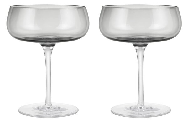 Blomus Belo champagne coupe glass 20 cl cl 2 pack Smoke