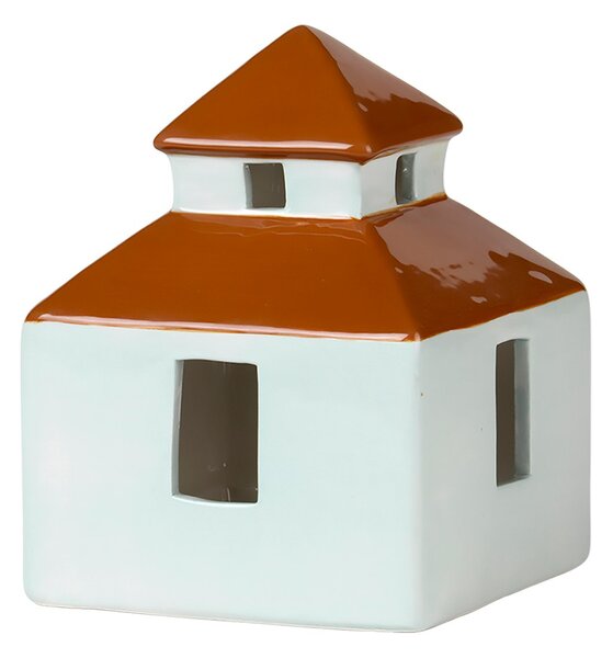 Broste Copenhagen Bo decoration house 13.2x18 cm Light turquoise-caramel brown