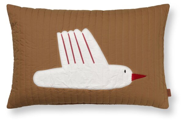 Ferm LIVING Bird quilted cushion 60x40 cm Sugar kelp (brown)