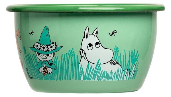 Muurla Moomin enamel bowl Boys 30 cl Green