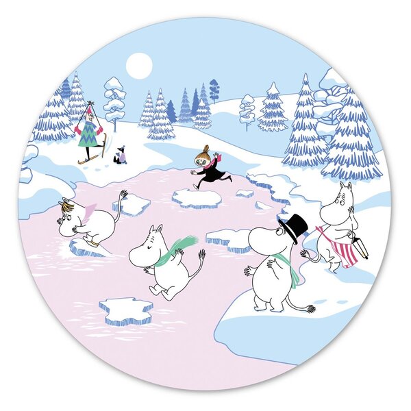 Opto Design Moomin trivet winter 2022 Ø21 cm Blue-white-pink