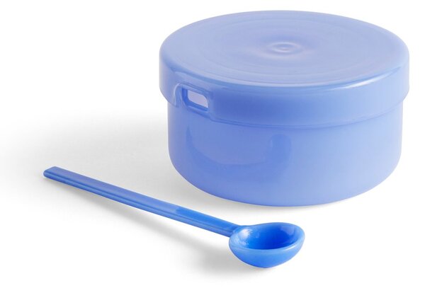 HAY Borosilicate bowl with lid and spoon Jade light blue