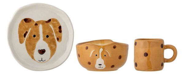 Bloomingville Fenix children's dinnerware stoneware 3 pieces Dog