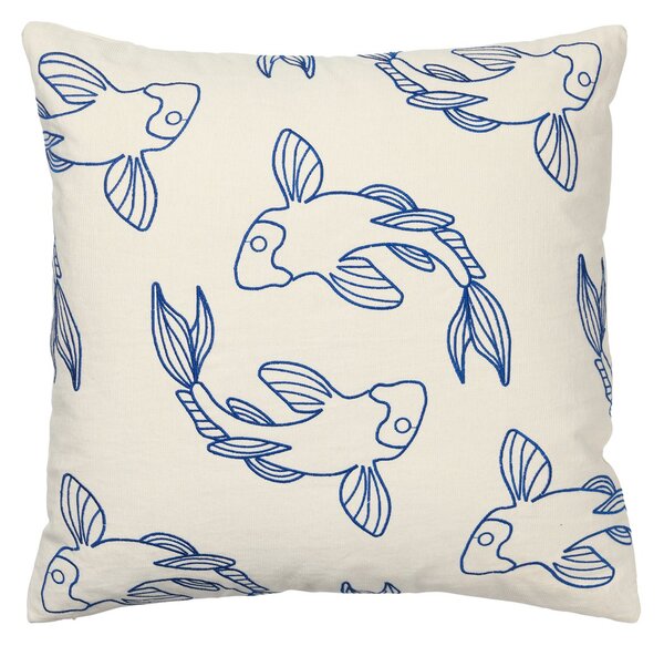 Broste Copenhagen Koi pillowcase 50x50 cm Intense blue