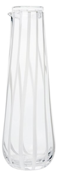 Broste Copenhagen Stripe carafe with lid 0.8 l Clear-white stripes