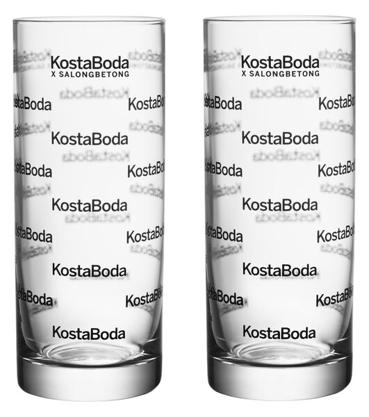 Kosta Boda Salong Betong highball glass 33 cl 2-pack Clear-black