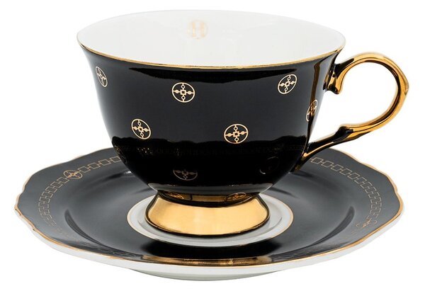 Hilke Collection Anima Gemella Nero cup with saucer 22 cl