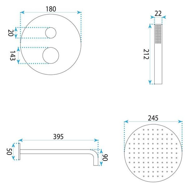 Shower system Rea Venti Chrome + BOX