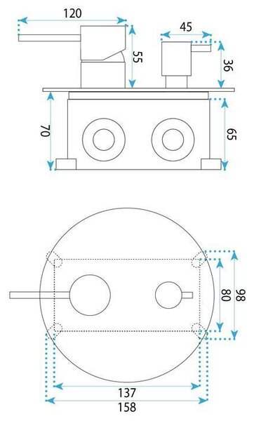 Shower system Rea Venti Copper + BOX