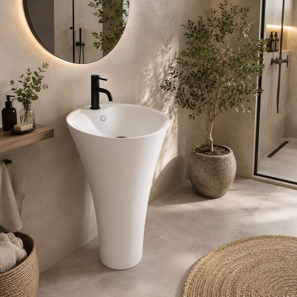 Freestanding ceramic basin AGNES