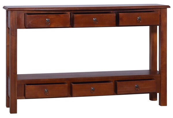 Console Table Classical Brown 120x30x75 cm Solid Mahogany Wood