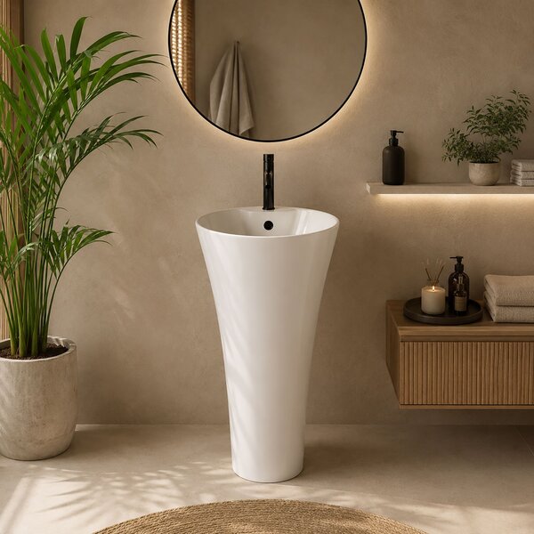 Freestanding ceramic basin AGNES