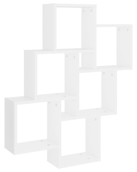 Wall Cube Shelf White 78x15x93 cm Engineered Wood