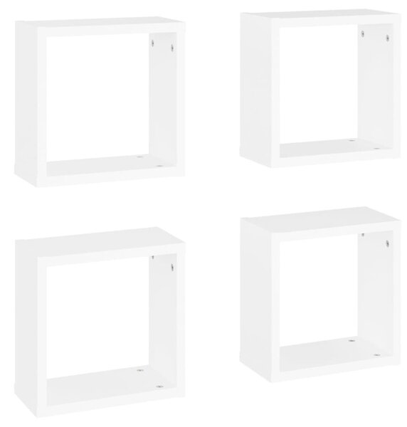 Wall Cube Shelves 4 pcs White 30x15x30 cm