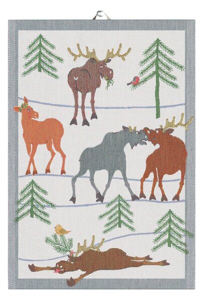 Ekelund Linneväveri Clumsy moose kitchen towel 35x50 cm