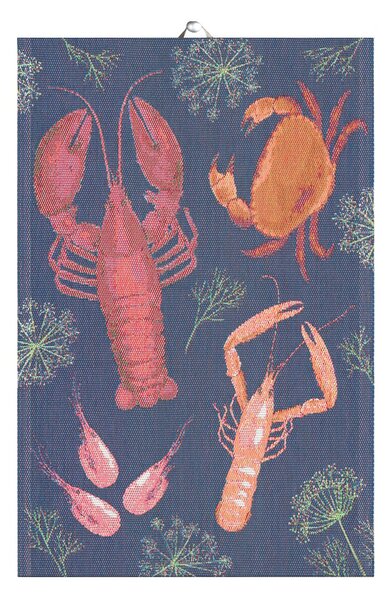 Ekelund Linneväveri Shellfish party kitchen towel 40x60 cm