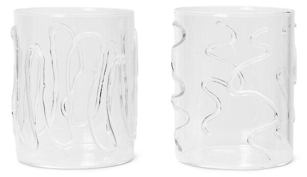 Ferm LIVING Doodle drinking glass tall 2-pack 35 cl