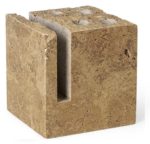 Ferm LIVING Klint pencil holder 9x9 cm Beige travertine